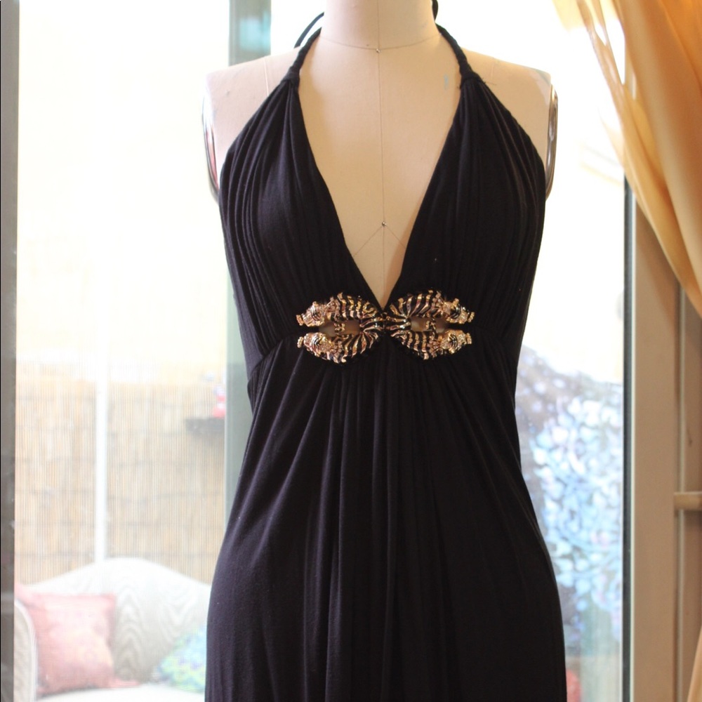 Black halter dress